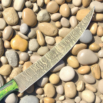 12" Hand Forged Steel Kitchen Knife Best Fillet Knife & Damascus Fillet Knife W/Sheath