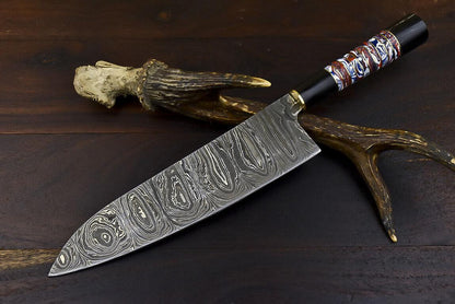 Custom Damascus Kitchen Chef Knife | Professional Kitchen Knife Gift