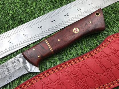 14" Hand Forged Damascus Fillet Knife Damascus Steel Knife W/Sheath