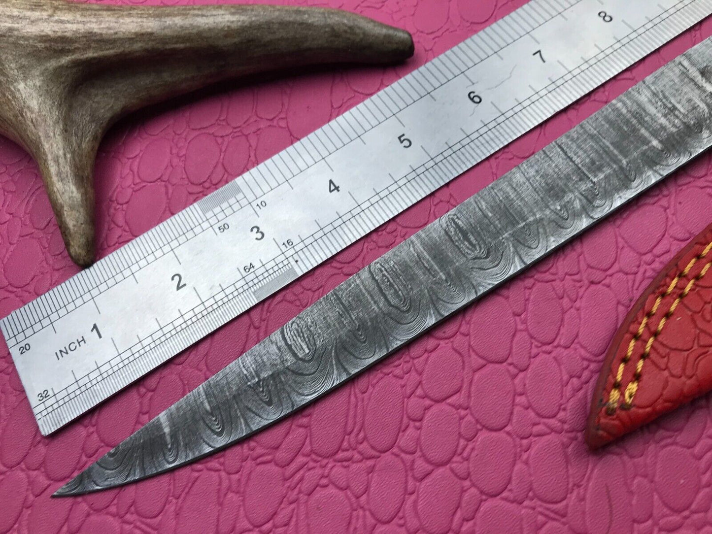 14" Handmade Damascus Fillet Knife Premium Damascus Steel Knife W/Sheath