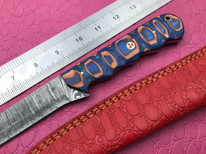 14" Handmade Damascus Fillet Knife Premium Damascus Steel Knife W/Sheath