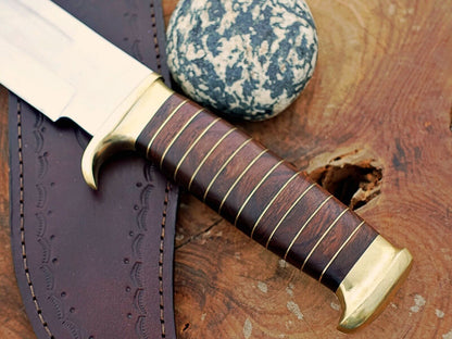 18" Handmade D2 Steel Crocodile Dundee Survival Bowie Knife – High Polish Hunting Blade