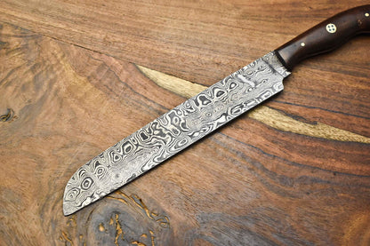 Real Damascus Steel Chef Knife – Custom Handmade Full Tang Design