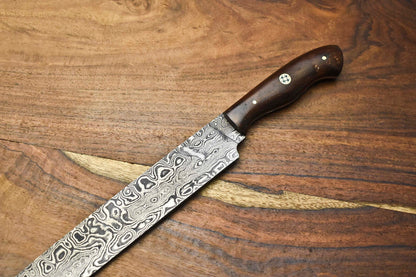Real Damascus Steel Chef Knife – Custom Handmade Full Tang Design