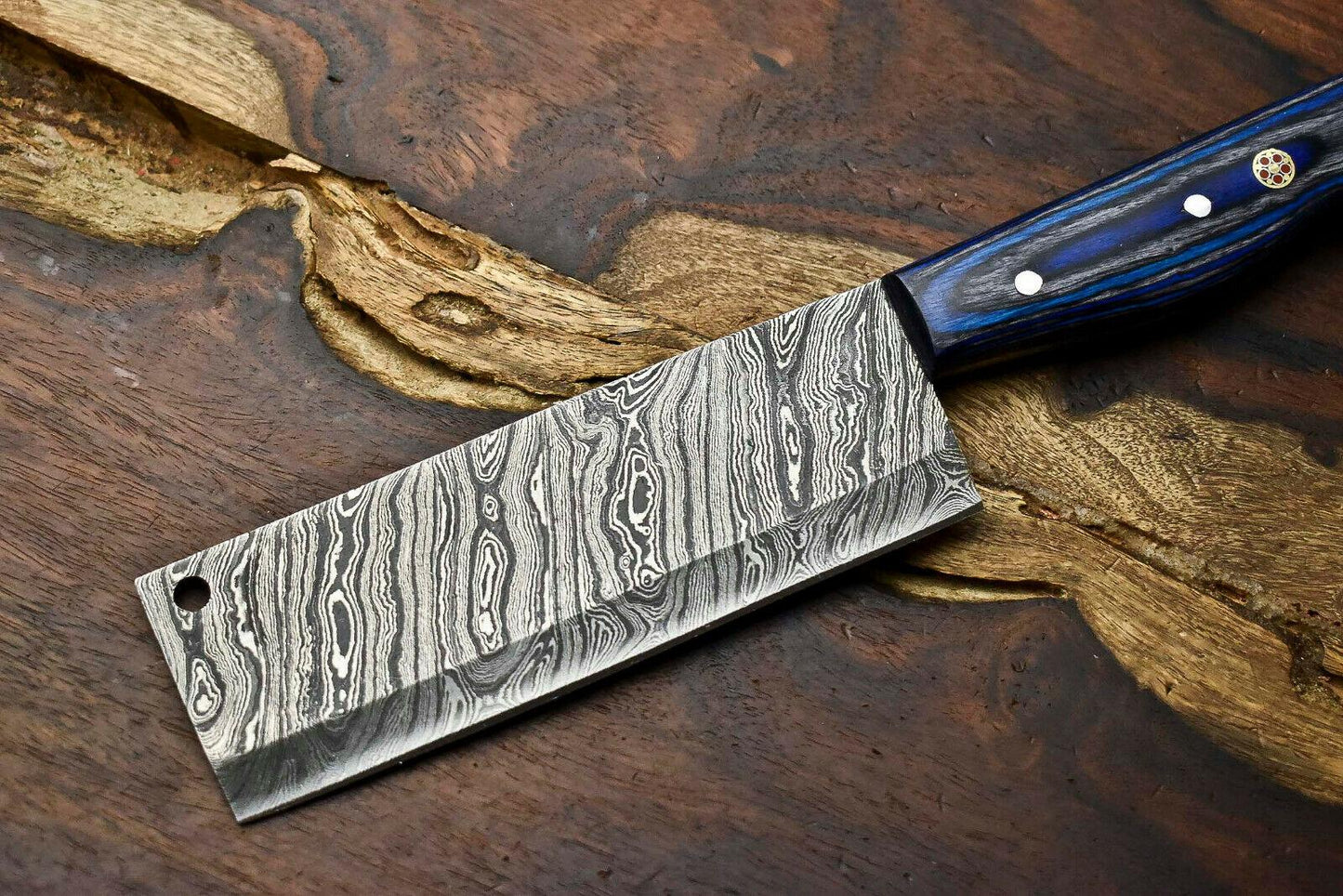Custom Handmade Damascus Steel Chef Chopper Knife – Full Tang Forged Blade