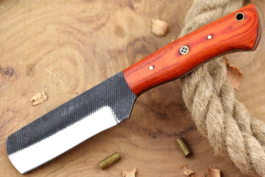 Handcrafted Carbon Steel Bull Cutter Knife With Sheath Custom Bull Cutter Knife