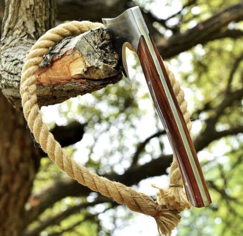 Custom Handmade High Carbon Steel Tomahawk Axe | Viking Hatchet with Leather Sheath