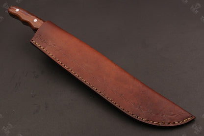 14" Custom Hand Forged Fire Damascus Steel Fillet Knife Damascus Fillet Knife W/Sheath