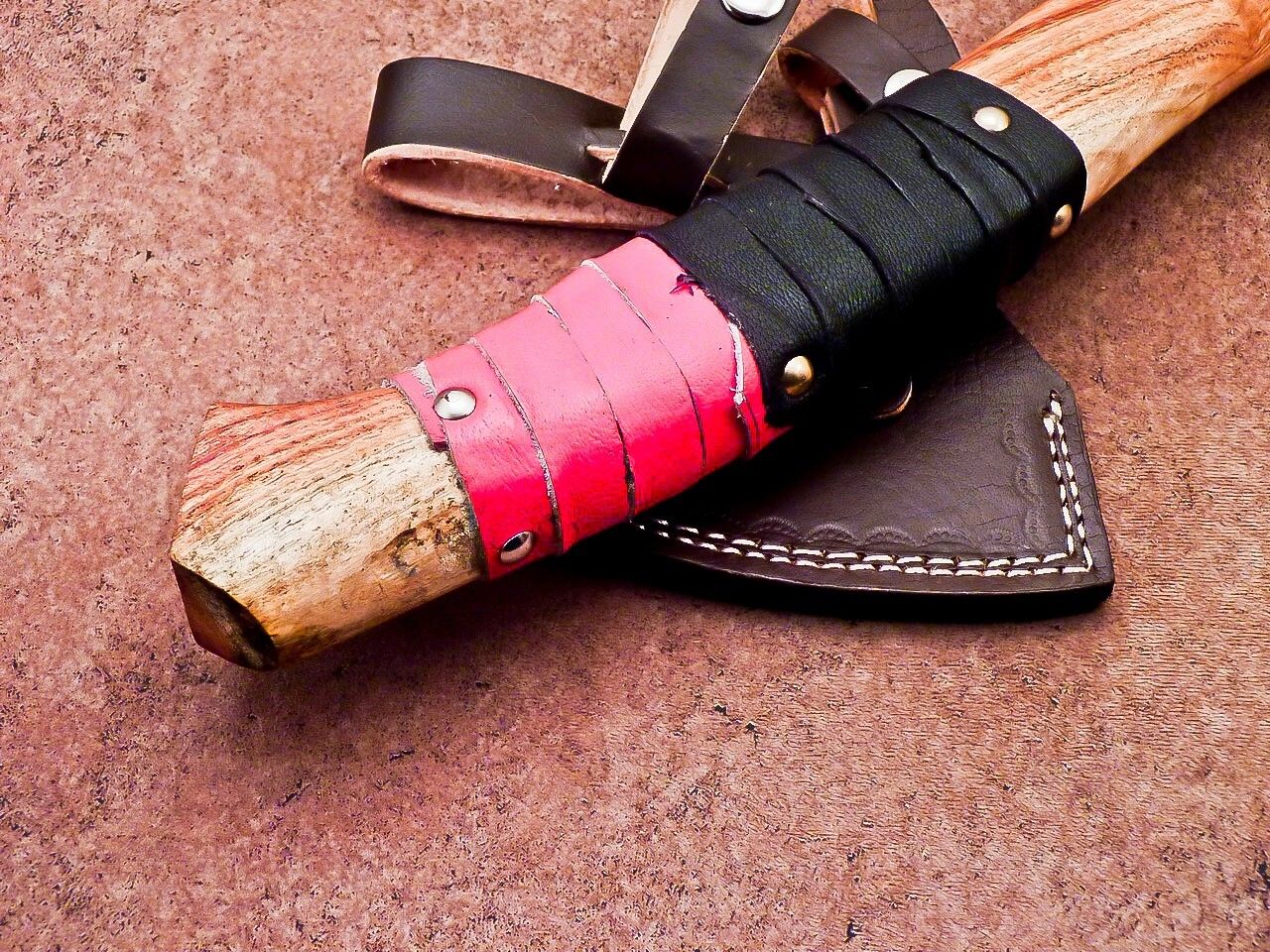Handmade Carbon Steel Viking Axe – Bearded Camping Hatchet Tomahawk 15"