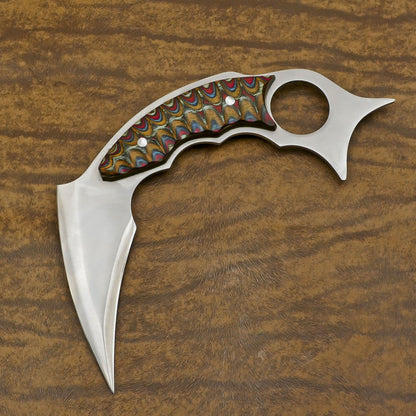 Custom Forged D2 Steel Karambit Handmade Knife 8" With Hard Wood Handle Best Karambit