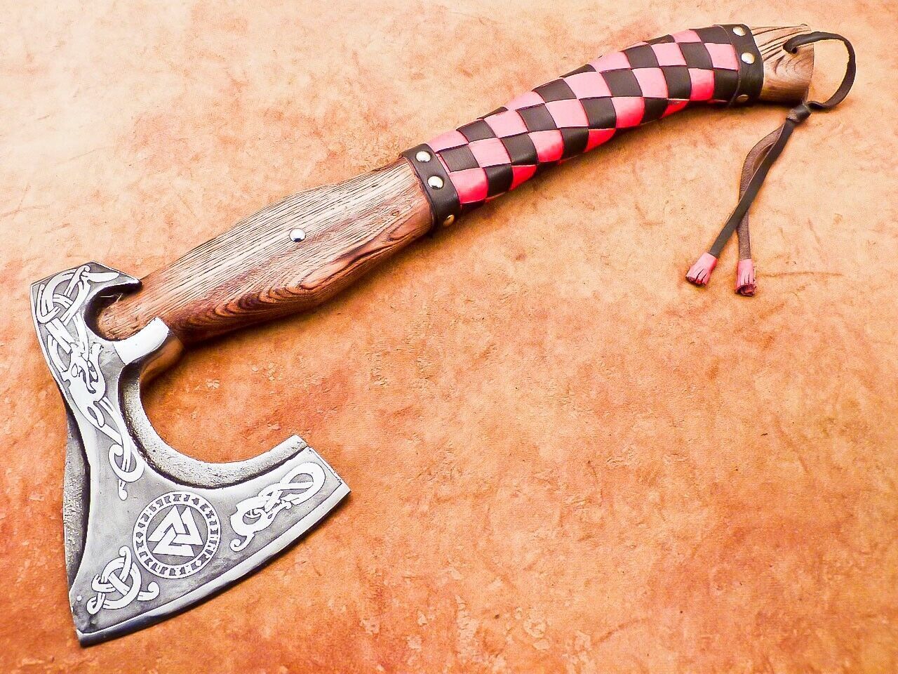 Hand Forged Steel Viking Bearded Camping Hatchet Tomahawk Axe