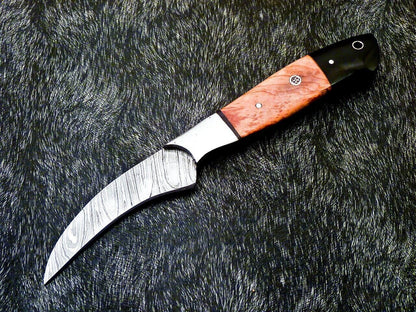 9" Handmade Damascus Chef Knife – Olive Wood & Bull Horn Handle