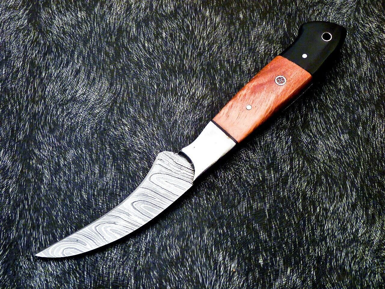 9" Handmade Damascus Chef Knife – Olive Wood & Bull Horn Handle