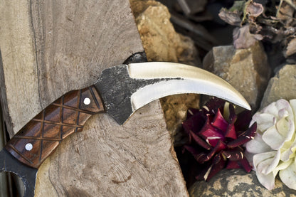 Handmade D2 8" Stainless Steel Karambit Knife Best Karambit With Wood Handle