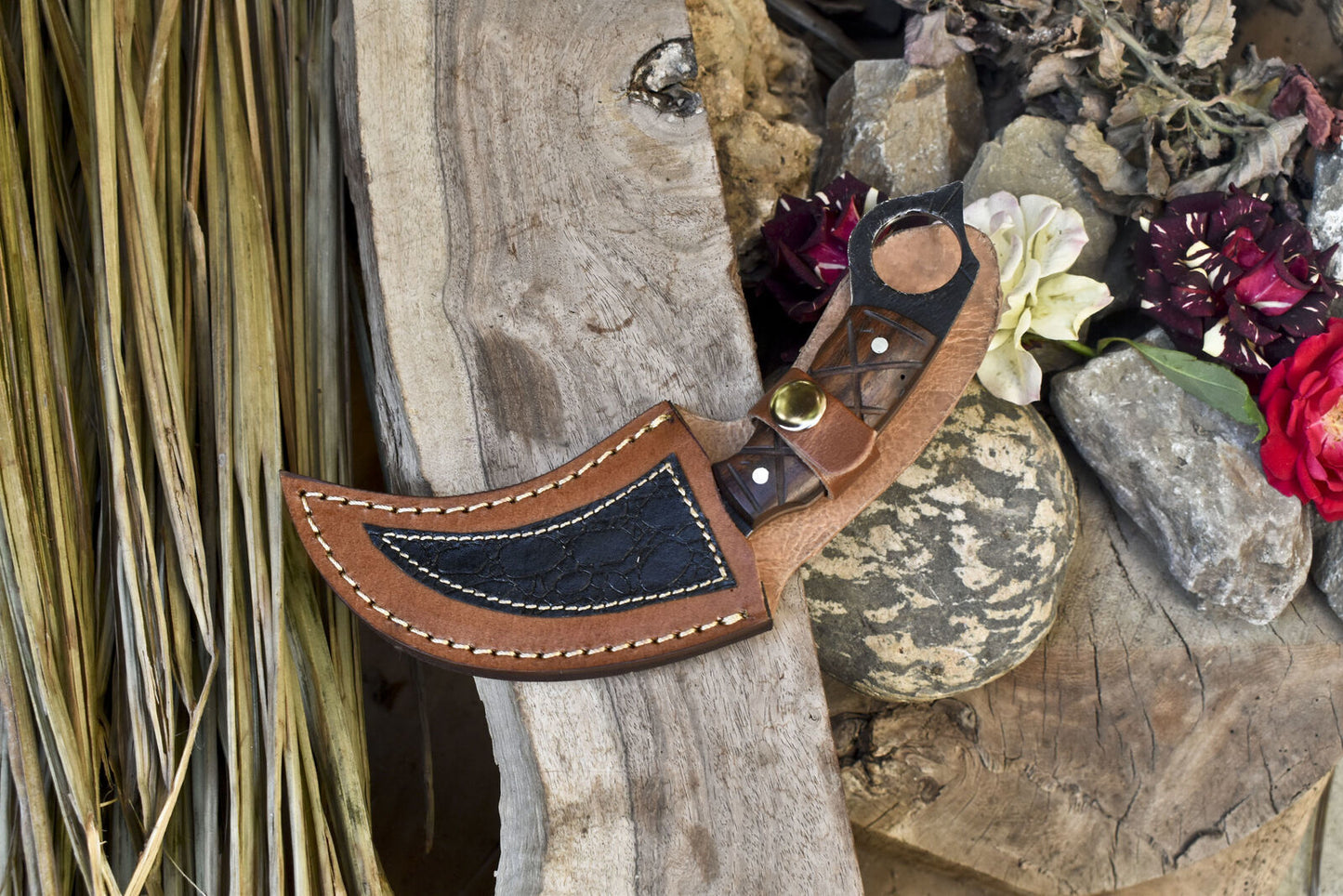 Handmade D2 8" Stainless Steel Karambit Knife Best Karambit With Wood Handle