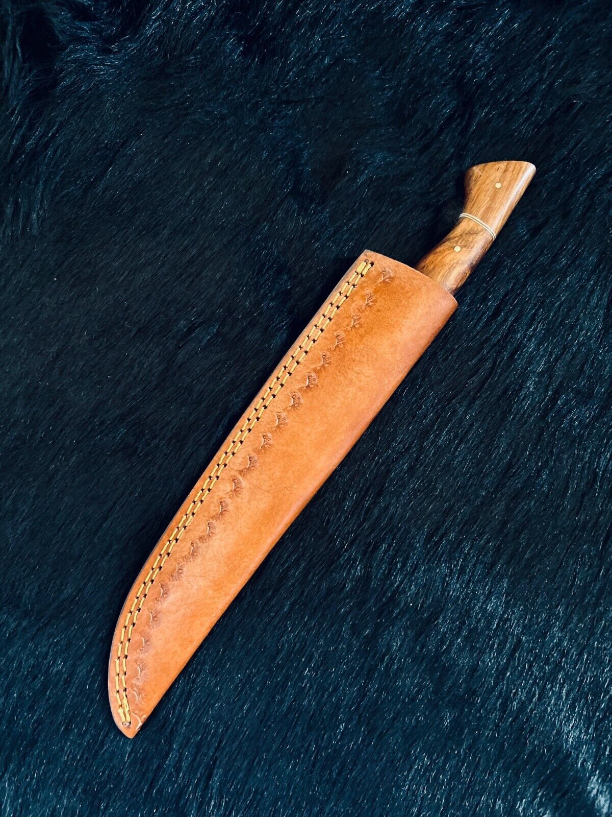 13" Custom Handmade Damascus Fillet Knife Custom Fillet Knife With Wood Handle & Sheath