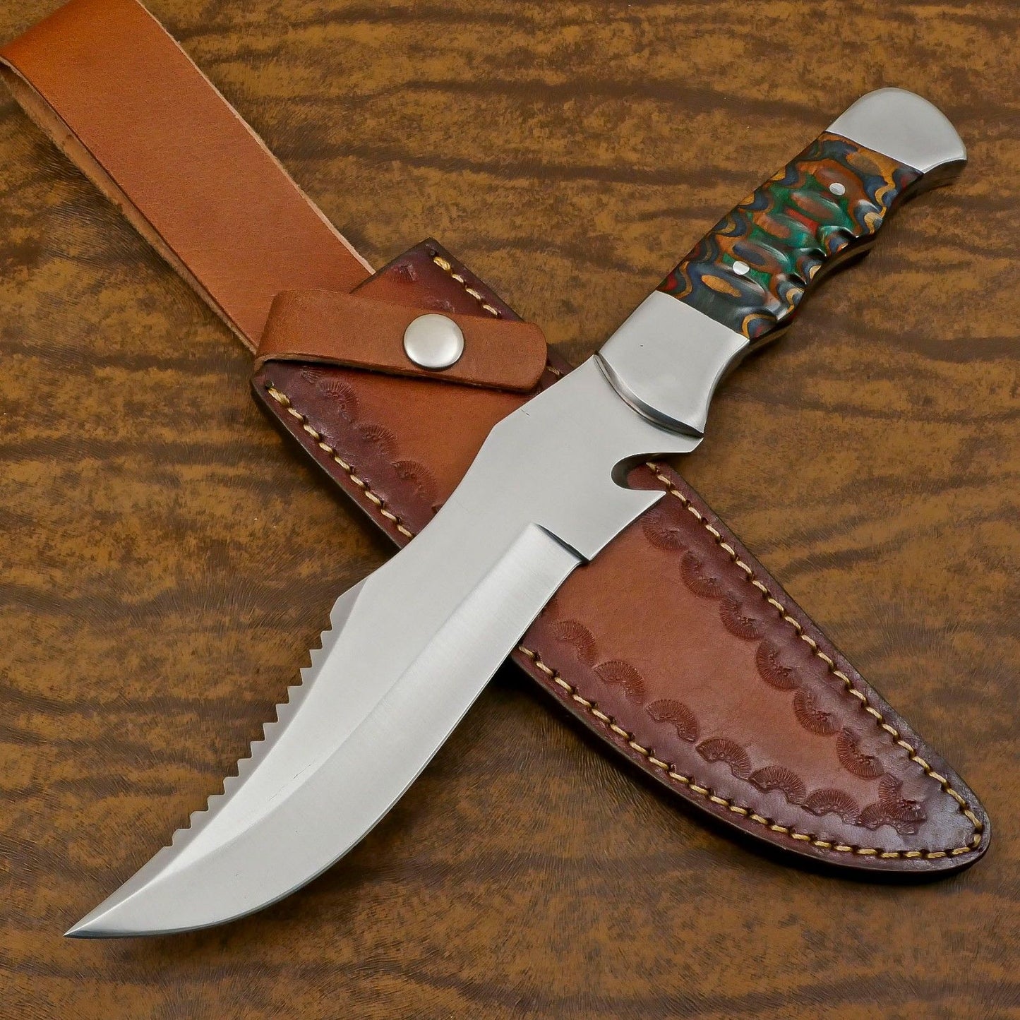 Outlander 12-Inch D2 Steel Full Tang Bowie Hunting & Camping Sport Knife