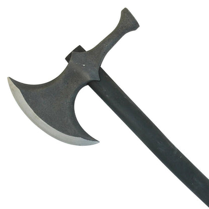 Medieval Viking Hammerhead Battle Axe – Rustic Steel Blade with Wooden Handle