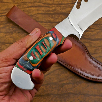 Handmade D2 steel Bowie knife with full tang 12-inch blade. A durable hunting and camping survival knife built for strength, balance, and reliability