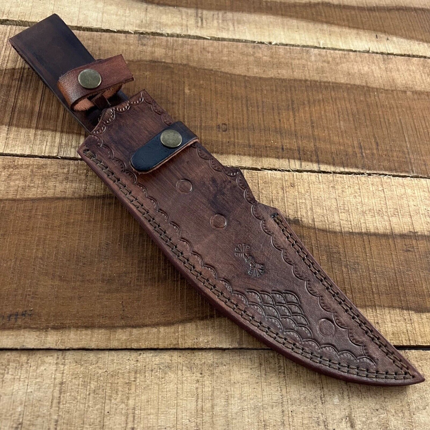 16 Inch Handmade D2 Steel Bowie Knife with Wood Handle and Steel Guard