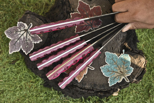 Handmade Chef Knife Set Twist Damascus Steel with Hard Wood Handles – Lot of 5 Sports & Rare Knives