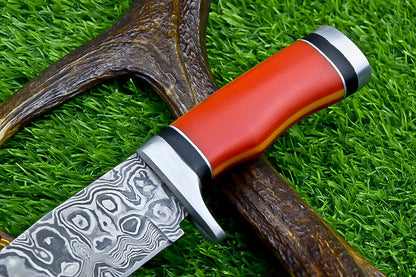 Heritage Forge 12 Inch Damascus Steel Camping Knife with Resin Handle