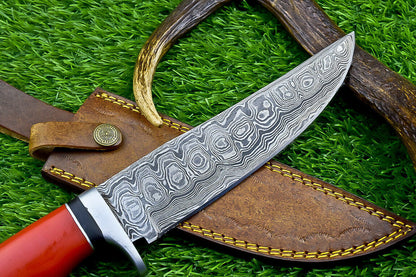 Heritage Forge 12 Inch Damascus Steel Camping Knife with Resin Handle