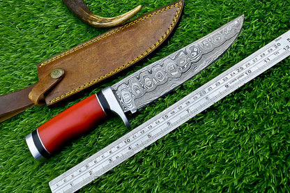 Heritage Forge 12 Inch Damascus Steel Camping Knife with Resin Handle