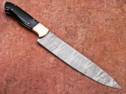 12" Professional Chef Knife | Handmade Damascus Blade Kitchen Knife with Resin Handle