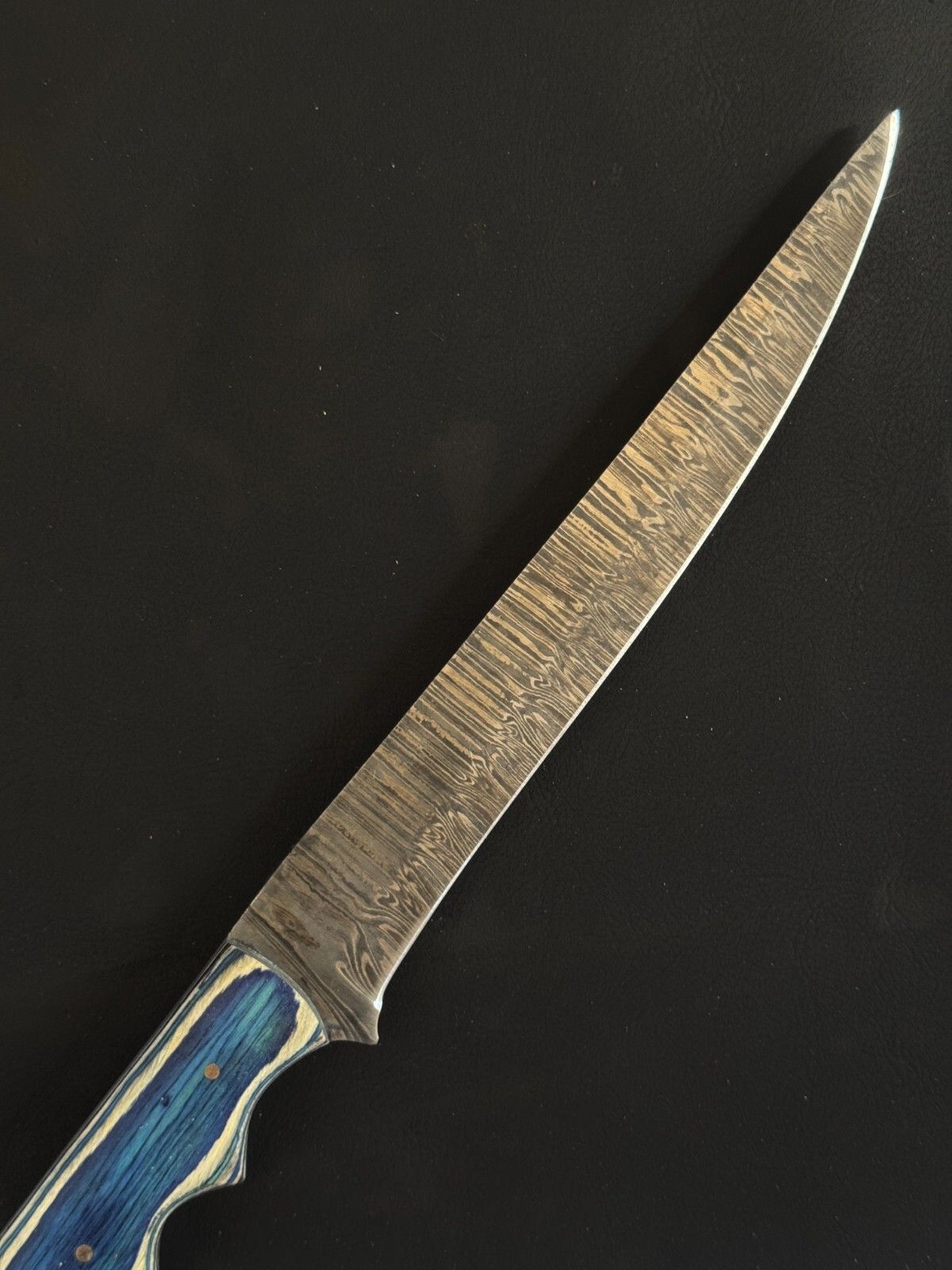 12.75" Handmade Damascus Fillet Knife Custom Fillet Knife with Pakka Wood Handle