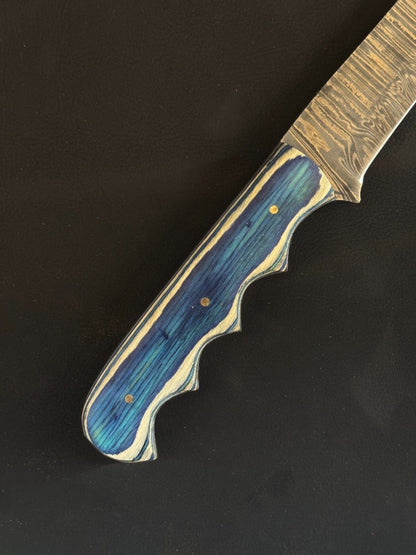 12.75" Handmade Damascus Fillet Knife Custom Fillet Knife with Pakka Wood Handle