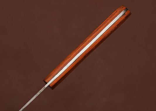 Premium Handmade Damascus Steel Chef Fillet Knife | 8" Blade with Pakka Wood Handle & Leather Sheath