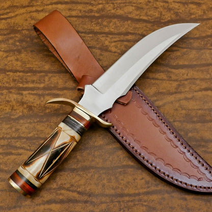 Custom Hand Forged 12 Inch D2 Steel Blade Hunting Bowie Camping Knife – Full Tang Survival Knife