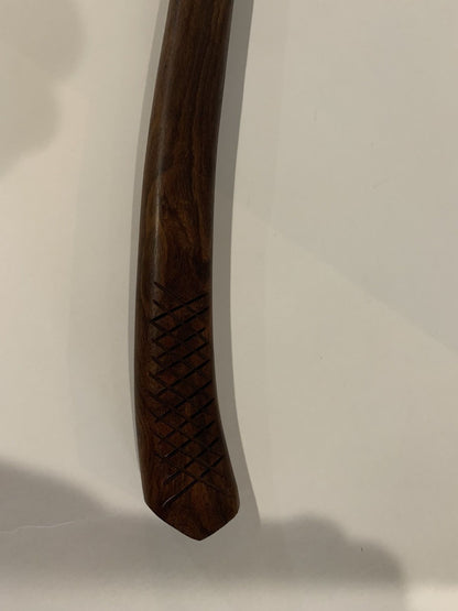 Hand Forged Damascus Steel Axe Hatchet with Wood Handle and Leather Sheath