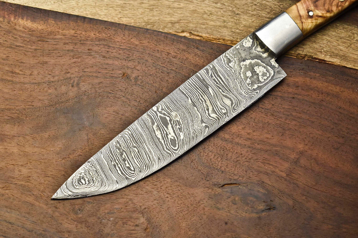 Premium Handmade Damascus Steel Chef Knife – Full Tang, Forged Sport Blade