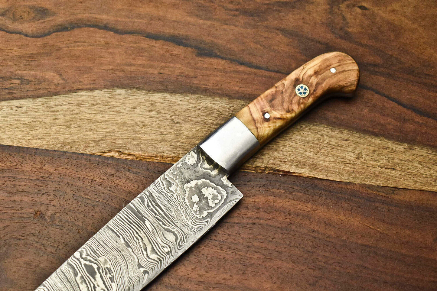 Premium Handmade Damascus Steel Chef Knife – Full Tang, Forged Sport Blade