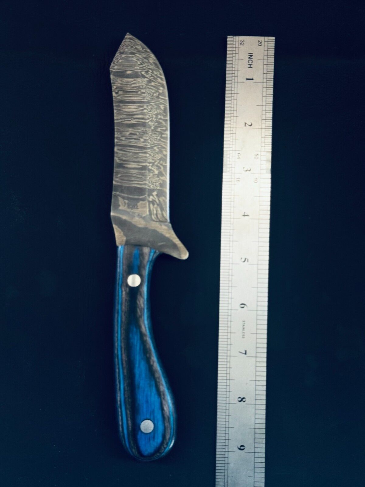 9" Best Damascus Steel Bull Cutter Knife Handmade Bull Cutter Knife with Wood Handle