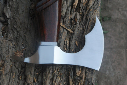 Hand Forged High Carbon Steel Viking Tomahawk Hatchet – Throwing Axe with Leather Sheath