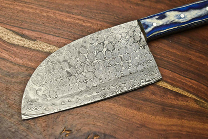 Handmade Damascus Steel Chef Chopper Knife – Full Tang, Artisan Crafted