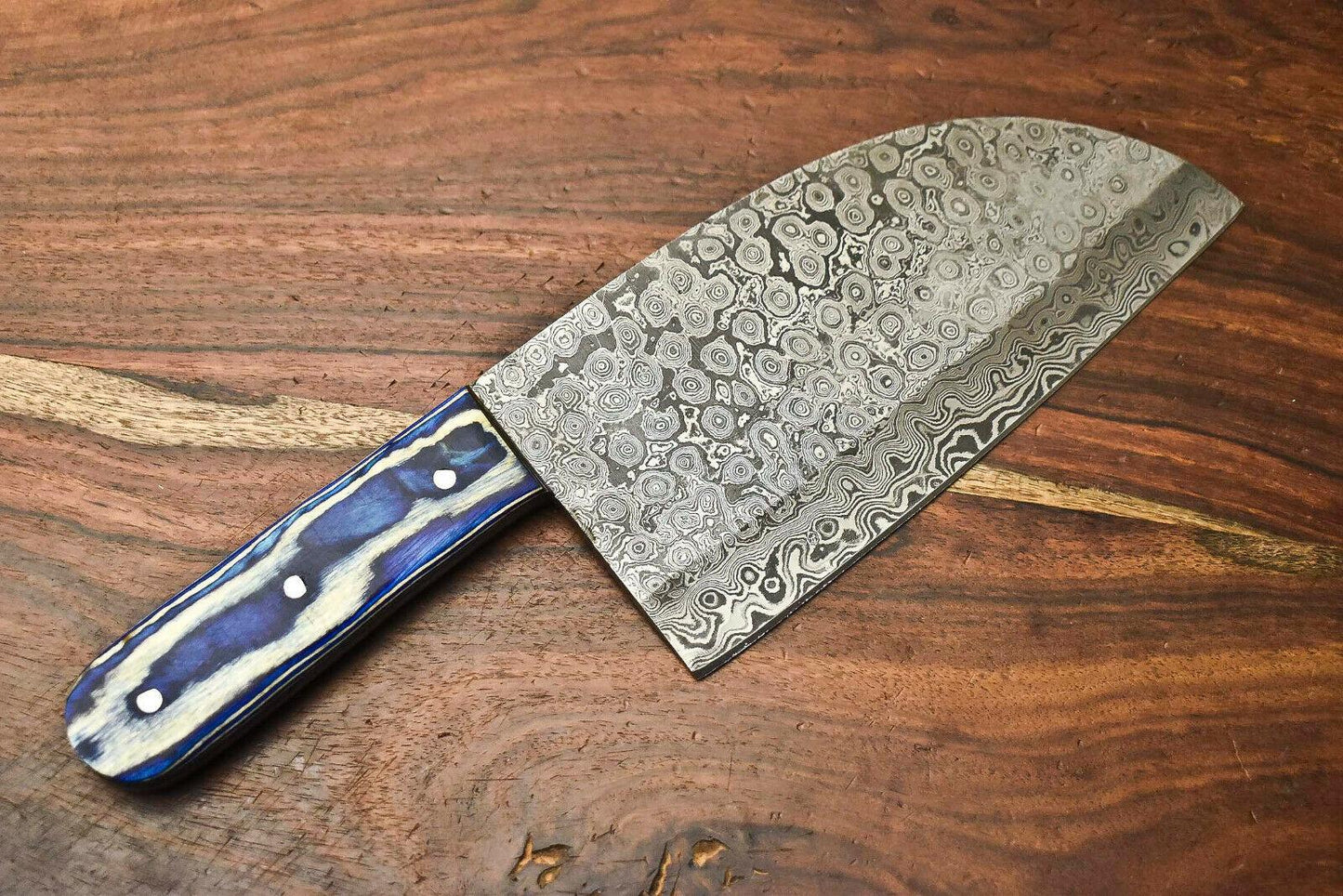 Handmade Damascus Steel Chef Chopper Knife – Full Tang, Artisan Crafted