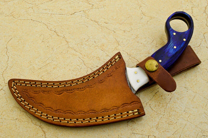 9" Handmade Best Karambit Knife Karambit Damascus Steel Hunting Knife With Wood and Resin Handle
