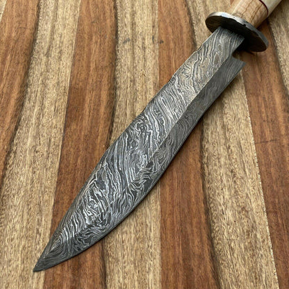 16" Everest Handmade Damascus Steel Bowie Hunting Knife w/Sheath