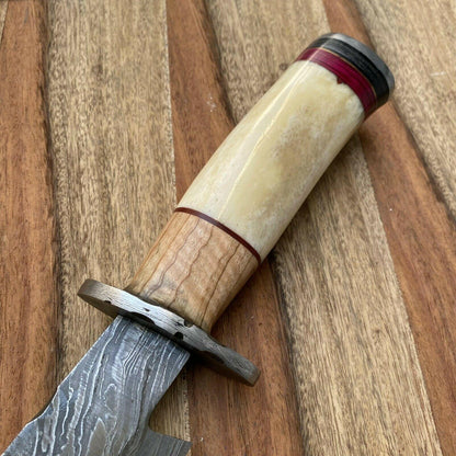 16" Everest Handmade Damascus Steel Bowie Hunting Knife w/Sheath