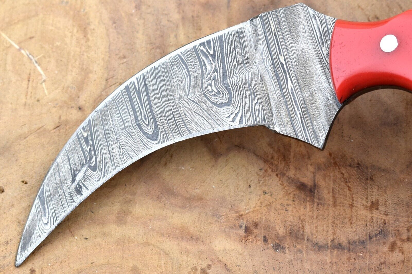 Custom Handmade Damascus Karambit  Damascus Steel Hunting Knife with Resin Handle