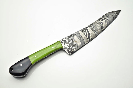 12.0" Handmade Damascus Blade Kitchen Full Tang Chef Knife – 384 Layer Forged Steel