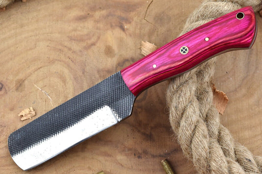 Hand Forged Bull Cutter Knife With Sheath Custom Bull Cutter Knife for Ranch & Outdoors