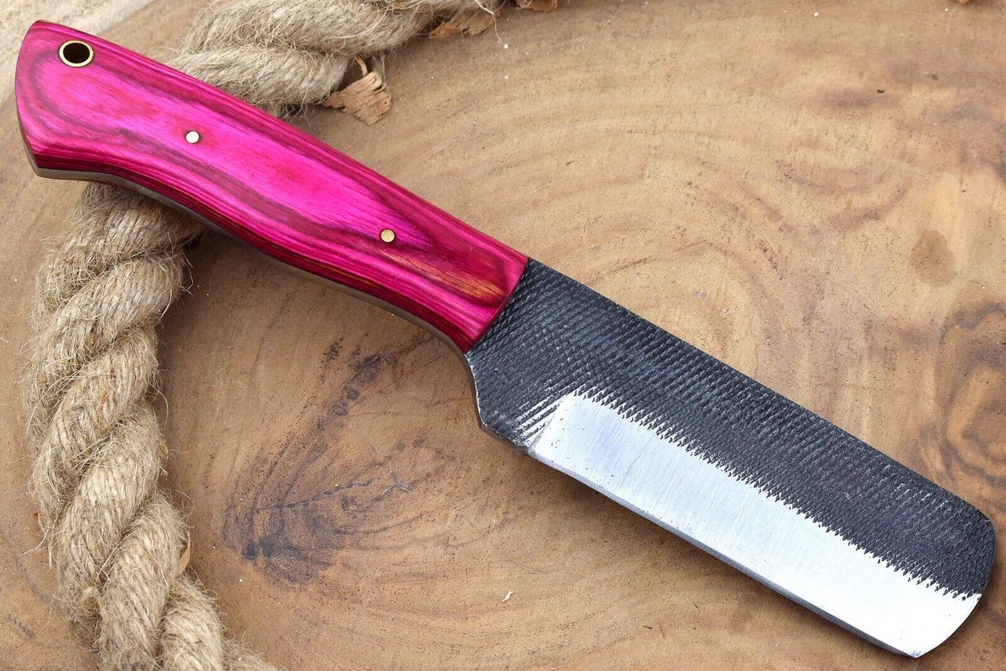 Hand Forged Bull Cutter Knife With Sheath Custom Bull Cutter Knife for Ranch & Outdoors