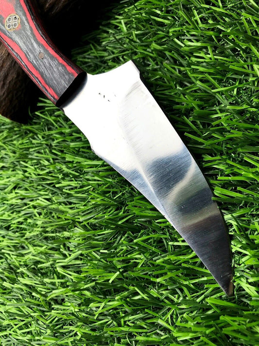 8" Stainless Steel Skinner Knife – Hunting & Survival Blade with Leather Sheath
