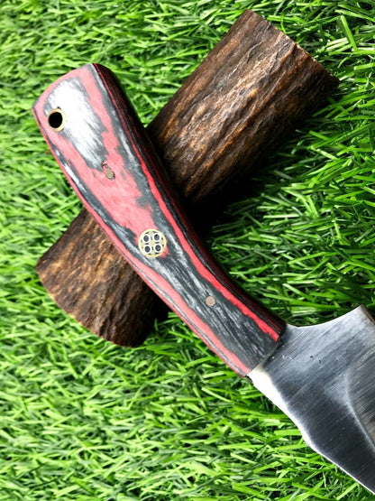 8" Stainless Steel Skinner Knife – Hunting & Survival Blade with Leather Sheath