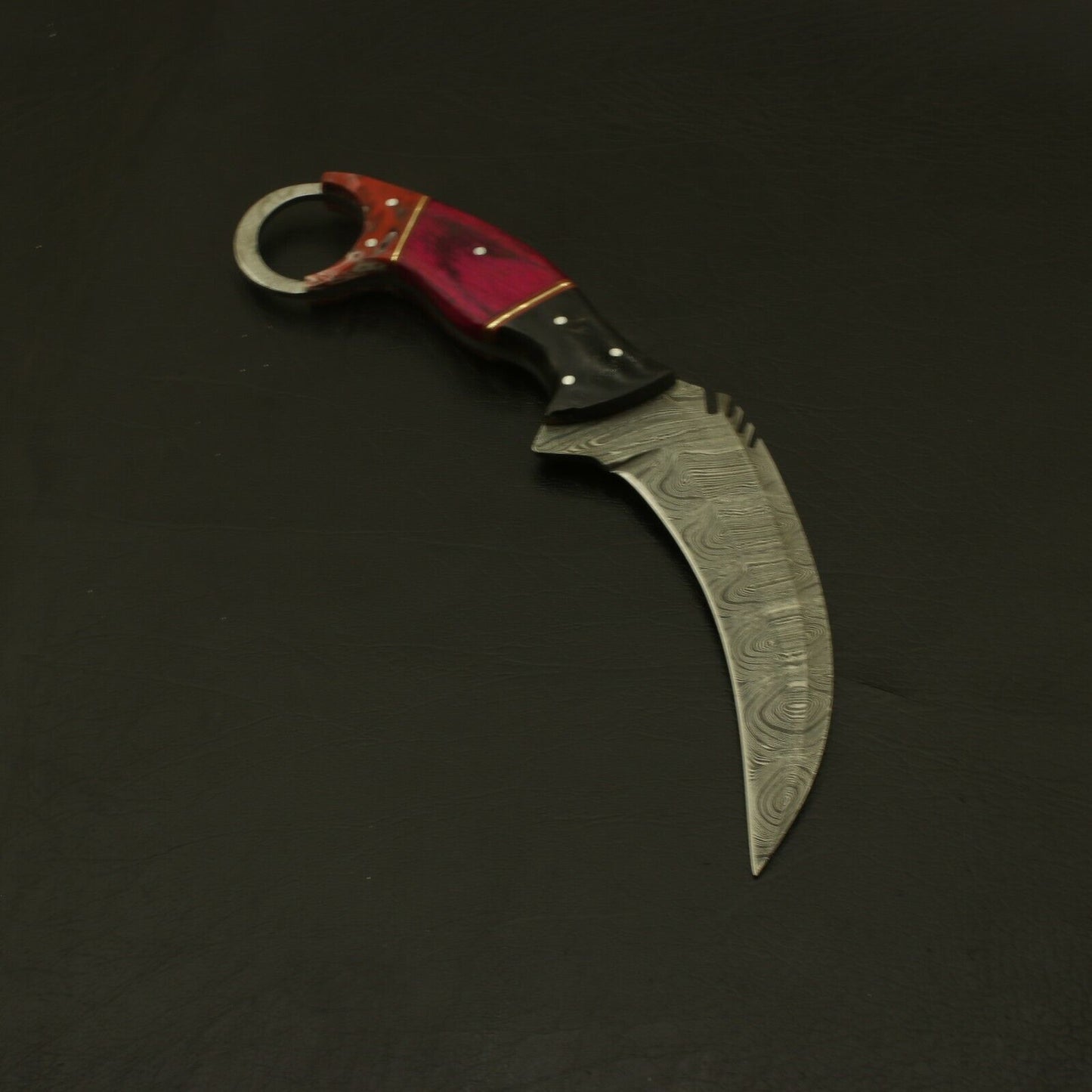 HandForged Damascus Karambit Knife 9" Karambit Damascus Steel with Wood Handle